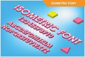 Modern Isometric alphabet font. 3d effect letters, numbers, Suitable for Diagrams, Infographics, Game Asset, And Other Graphic Related Assets vector