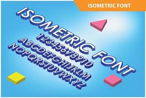 fuente de alfabeto isométrica moderna. Letras de efecto 3d, números, adecuados para diagramas, infografías, activos de juegos y otros activos relacionados con gráficos vector