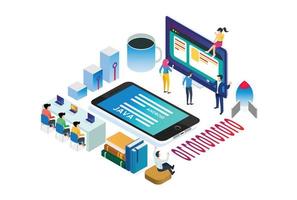 Modern Isometric Smart Startup Environment Illustration, Suitable for Diagrams, Infographics, Book Illustration, Game Asset, And Other Graphic Related Assets vector