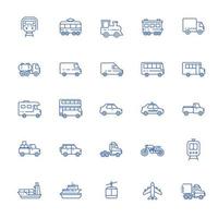 Transportation vehicle icon in outlined style. Suitable for design element of public transportation, traffic sign, and various types of vehicle symbol collection. vector