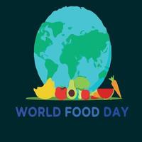 diseño simple del día mundial de la alimentación hecho en diferentes tipos de colores y formas vector