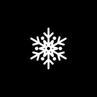 Snowflake made on a black background with white elements vector