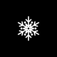 Snowflake made on a black background with white elements vector