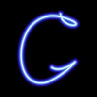 neon blue symbol G on a black background vector