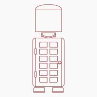 Editable Combination of Front View Typical English Royal Guard and Telephone Booth as Iconic Vector Illustration in Outline Style for England Culture Tradition and History Related Design