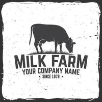 Milk Farm Badge or Label. vector