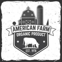 American Farm Badge or Label. Vector illustration.