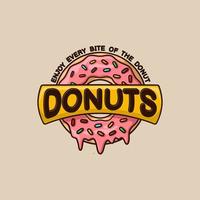 ilustración vectorial de dibujos animados lindo del logotipo de donuts vector