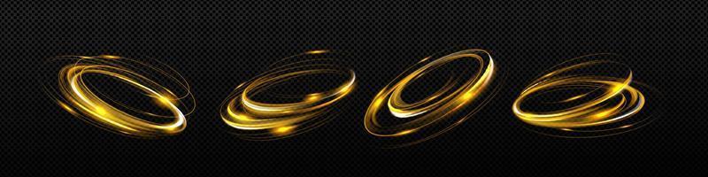 Abstract gold light swirls effect vector