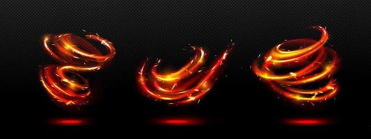 Fire sparkle motion effect, spiral twist or swirl vector