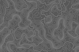 Topography map on b black background. Contour line abstract terrain relief texture. Geographic wavy landscape. Vector illustration.
