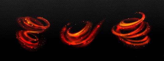 Fire sparkle motion effect, spiral twist or swirl vector