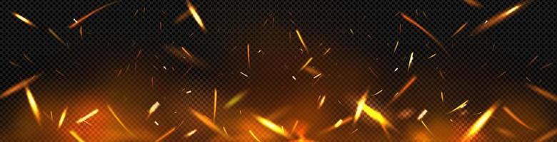 Fire sparks realistic image transparent background vector