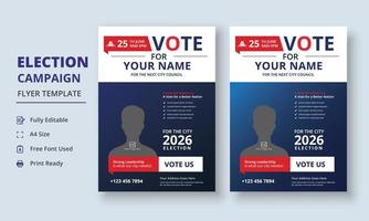 Election Campaign Flyer Template, Political Campaign Flyer Template, Vote Flyer Template, Political Election Poster vector