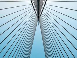 Low angle view of a cable stayed bridge in Putrajaya, Malaysia photo