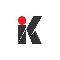 abstract letter ik simple geometric logo vector