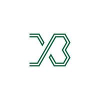 vector de logotipo de símbolo de línea simple superpuesta de letra xb