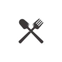 simple cross spoon fork overlapping design logo vector