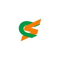 letter cs linked colorful overlapping logo vector