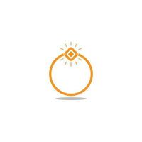 vector of shine gold ring simple abstract flat logo