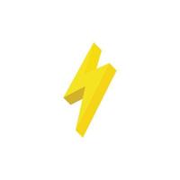 3d gradient flat thunder flash symbol vector