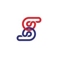 letter s linked colorful overlap linear geometric logo vector