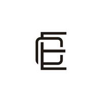 letter ec simple linked line logo vector