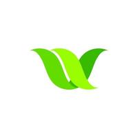 symbol vector of letter v simple curves leaf colors design
