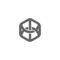 linked wires hexagonal design symbol logo vector