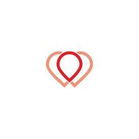 pin location simple geometric linked shadow symbol vector