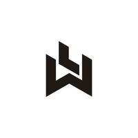 letter lw simple geometric logo vector