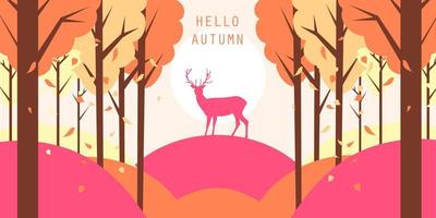 cartoon vector flat background autumn