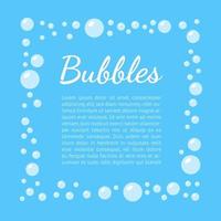 Frame template with bubbles on blue background. Vector illustration