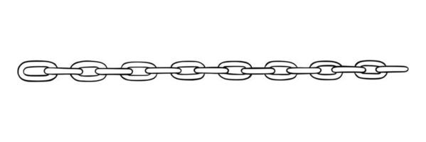 Chain as symbol of unity and cooperation. Sketch of metal chains. Vector illustration