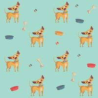 Chihuahua seamless pattern for textile, paper, fabric and clothes. Vector illustration