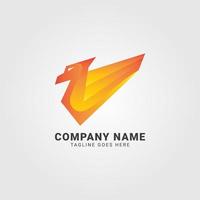 modern golden yellow eagle wing vector logo design