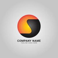 abstract 3d gradient letter S modern circle corporate vector logo design for dynamic, innovative, futuristic company