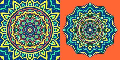 Fondo vintage de diseño de textura tradicional de mandala redondo abstracto para web o elemento de vector de impresión