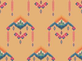 Ikat pattern emboidery style vector