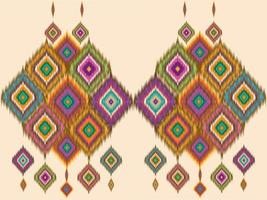 Ikat pattern emboidery style vector