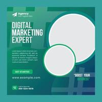 Creative marketing agency social media post template vector