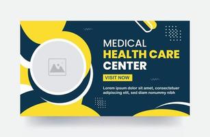 Medical thumbnail banner design and web banner template vector