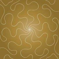 línea de onda redondeada dorada, ilustración de efecto psicodélico. estilo 1960 vector