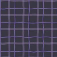 Seamless of square pattern, check pattern black and purple. Simple hand drawn wonky checkered pattern, crossing lines seamless vector repeat background, plaid wallpaper, classic geometric pattern.