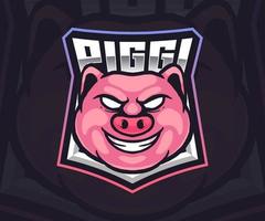 Crazy Pig, Wild Boar E-Sport Mascot Logo Design, Mascot, and Emblem Template Isolated Vector. Illustration Logo. vector