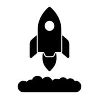 A flat design icon of rocket vector