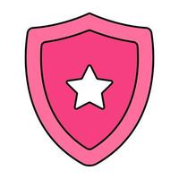 An editable design icon of star shield vector