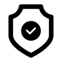 An editable design icon of verified shield vector