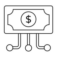 un icono de diseño editable de la red financiera vector