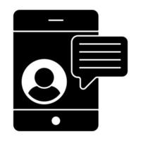 Mobile video call icon in trendy design vector